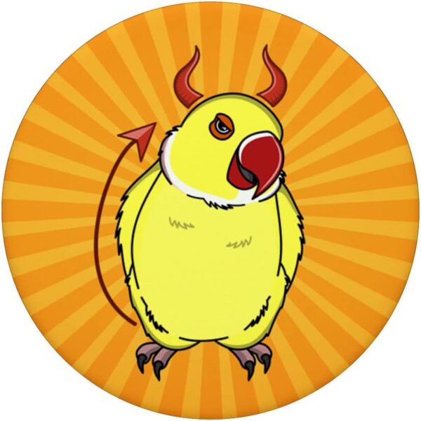 Scary Devil Costume Parrot I Yellow Indian Ringneck PopSockets Swappable PopGrip - Image 3