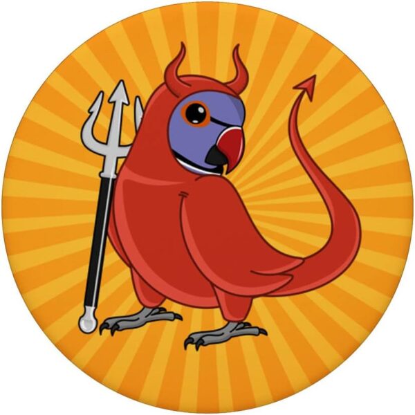 Scary Devil Costume Parrot I Violet Indian Ringneck PopSockets Swappable PopGrip - Image 3