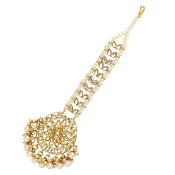 Aheli Faux Kundan Maang Tikka Matha Patti Indian Traditional Bollywood Jewelry for Women Girls - Image 6