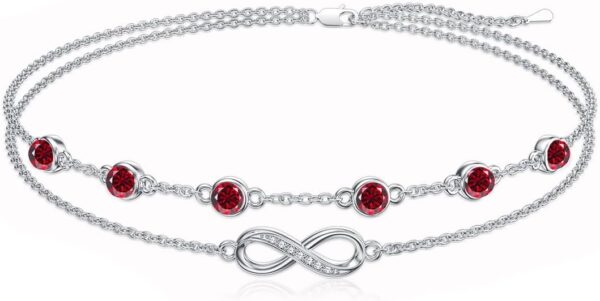 Dorunmo Christmas Gifts Anklet Bracelets For Women 925 Sterling Silver Birthstone/Infinity/Butterfly/Evil Eye/Turtle/Pineapple/Starfish/Heart Anklets Bracelets Jewelry Gifts for Women