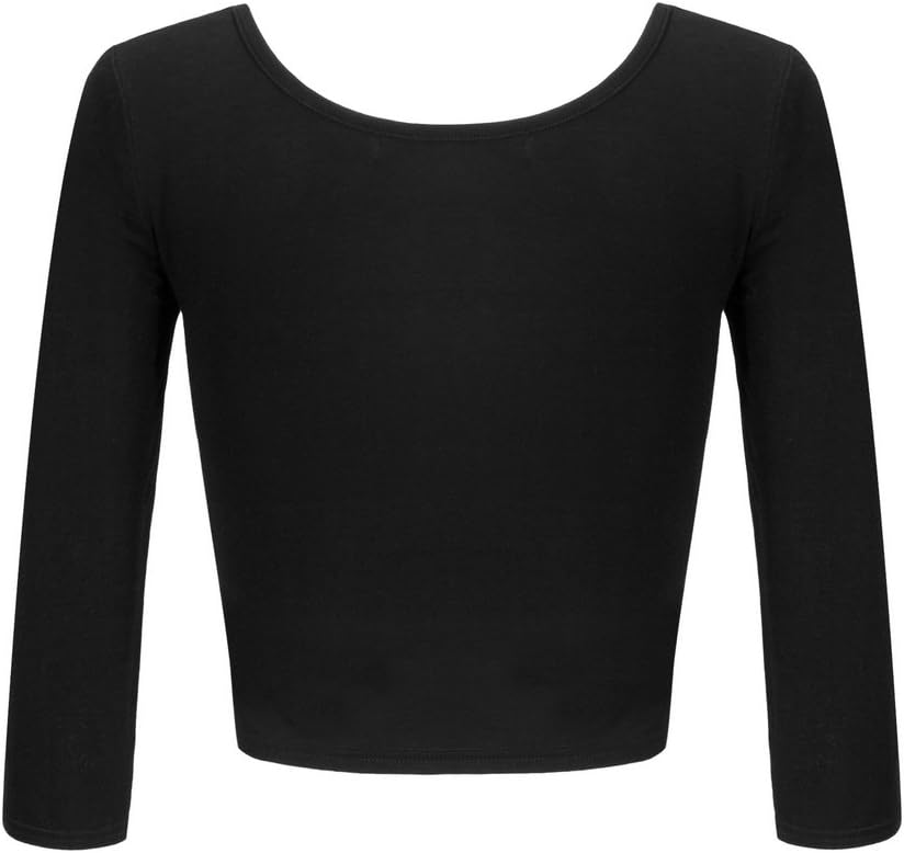 OThread & Co. Women's Crop Tops Basic Stretchy Scoop Neck 3/4 Sleeve T-Shirt - Image 4