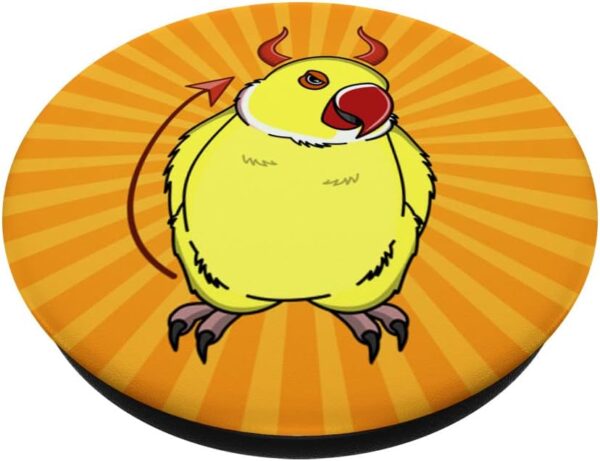 Scary Devil Costume Parrot I Yellow Indian Ringneck PopSockets Swappable PopGrip - Image 2