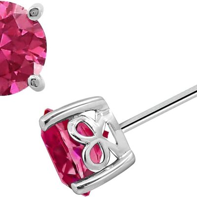 Amazon Essentials Yellow Gold Plated, Platinum or Rose Gold Plated Sterling Silver Infinite Elements Cubic Zirconia Stud Earrings | White, Blue, Green, or Pink Cubic Zirconia (previously Amazon Collection)