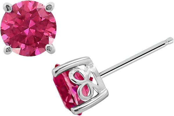 Amazon Essentials Yellow Gold Plated, Platinum or Rose Gold Plated Sterling Silver Infinite Elements Cubic Zirconia Stud Earrings | White, Blue, Green, or Pink Cubic Zirconia (previously Amazon Collection)