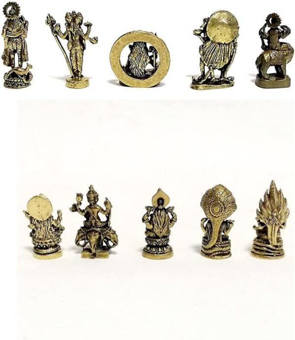 10 p/Set Thai Mini Brass Great Hindu Gods Goddess Figure Amulet OM Gift Collectible - Image 2