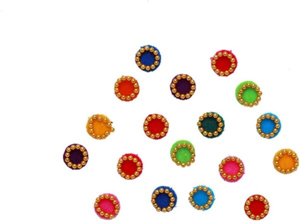 Aditri Creation Bindi Pack of 4 Colorful Crystal Indian Bindis for Forhead Designer Bindi face Jewels Forehead Tika Multicolored Stickers Round Stone Bindi Tattoo for Women in New Year - Image 5