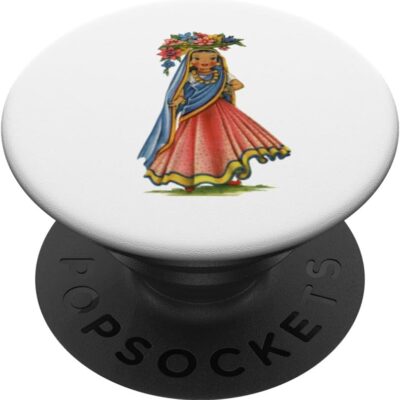 Vintage traditional national Indian costume doll . PopSockets Swappable PopGrip