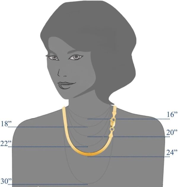 The Diamond Deal 14k Solid Yellow Gold 6.00mm Shiny Imperial Herringbone Chain Necklace or Bracelet for Pendants and Charms with Lobster-Claw Clasp (7", 8", 16", 18" 20" or 24 inch) - Image 4
