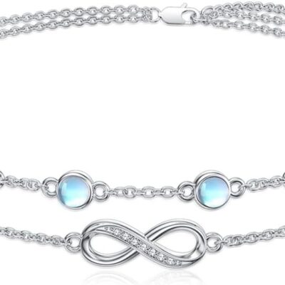 Dorunmo Christmas Gifts Anklet Bracelets For Women 925 Sterling Silver Birthstone/Infinity/Butterfly/Evil Eye/Turtle/Pineapple/Starfish/Heart Anklets Bracelets Jewelry Gifts for Women
