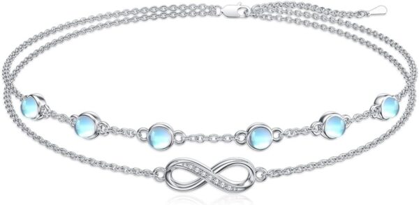 Dorunmo Christmas Gifts Anklet Bracelets For Women 925 Sterling Silver Birthstone/Infinity/Butterfly/Evil Eye/Turtle/Pineapple/Starfish/Heart Anklets Bracelets Jewelry Gifts for Women