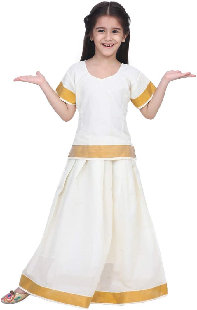 Traditional Silk lehanga Choli South Indian Pavadai - Half Sleeves - Pavda Pattu Choli for Baby Girls & Kids