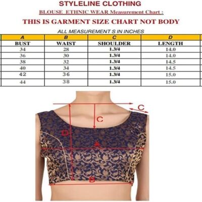 Banarasi Silk Floral Design Golden with U-Shape Neck Sari Blouse Sleeveless Readymade Blouse for Women