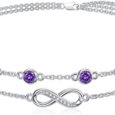 Dorunmo Christmas Gifts Anklet Bracelets For Women 925 Sterling Silver Birthstone/Infinity/Butterfly/Evil Eye/Turtle/Pineapple/Starfish/Heart Anklets Bracelets Jewelry Gifts for Women