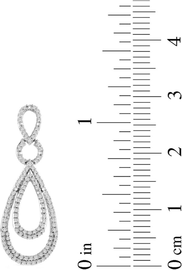 Amazon Essentials Sterling Silver Diamond Drop Earrings (1/2 cttw) (previously Amazon Collection) - Image 3