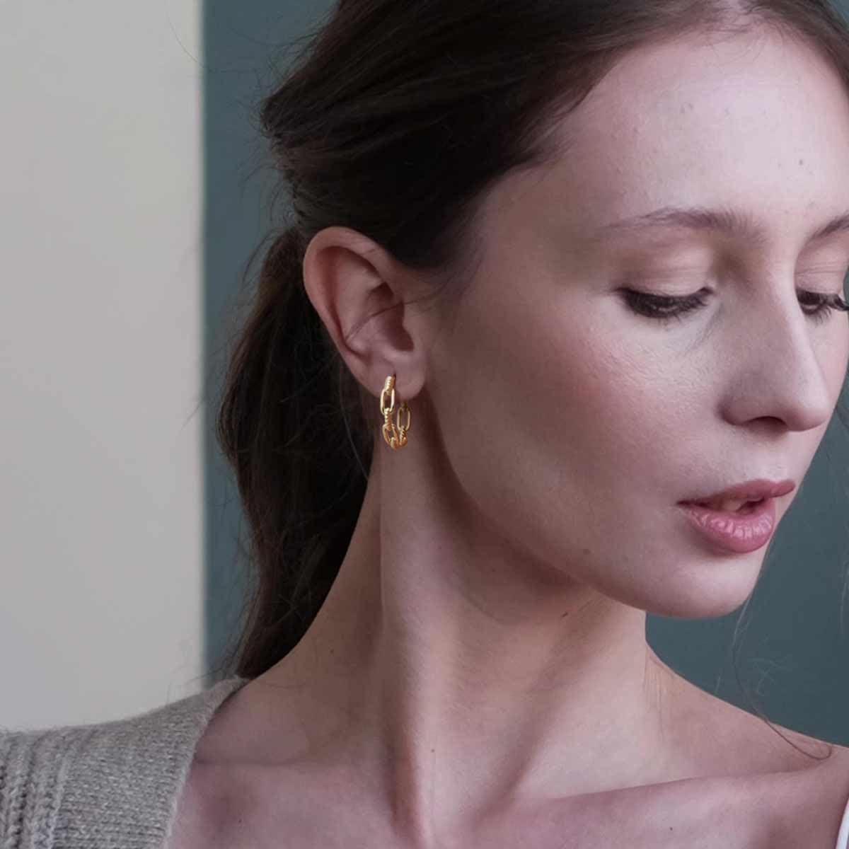 Gold Hoop Earrings for Women 14K Gold Earrings for Women Design Hypoallergenic Lightweight Gold Hoop Earrings Women Earrings Hoops 25 MM/ 30 MM - Image 6