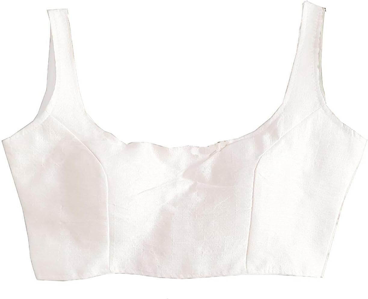 Readymade Stitched Backless Saree Blouse Solid Sleeveless for Women