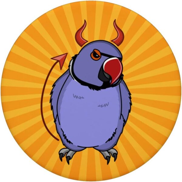 Scary Devil Costume Parrot I Violet Indian Ringneck PopSockets Swappable PopGrip - Image 3