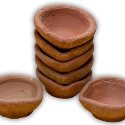 Traditional Handmade Plain Earthen Clay (Mitti) Diya for Diwali, Navratri, Diwali Decor, Home Decoration, Eco-Friendly | 12Pcs Brown