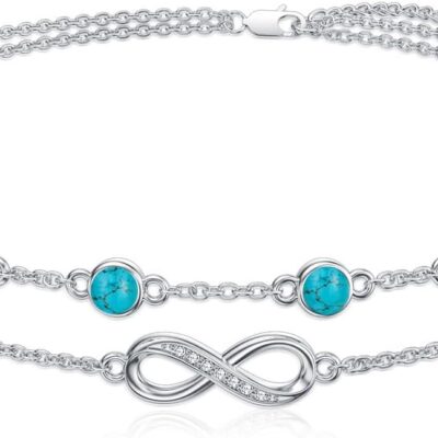 Dorunmo Christmas Gifts Anklet Bracelets For Women 925 Sterling Silver Birthstone/Infinity/Butterfly/Evil Eye/Turtle/Pineapple/Starfish/Heart Anklets Bracelets Jewelry Gifts for Women
