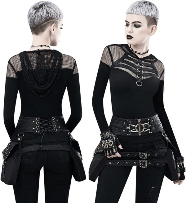 Waist Bag Belt Purse Crossover Fanny Pack Wallet Waist Corset Hip Leg Pouch Motorcycle Retro Halloween Renaissance Costume (Cor) - Image 4