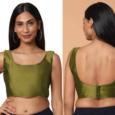 Readymade Indian Party Wear Designer Sleeveless Choli Saree Blouse for Women