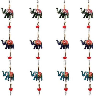 Elephant Traditional Handicraft Hanging Pair, Ladi Decorative Toran, Latkan Rajasthani Gujarati Style for Home Decoration Wall & Main Door Gift for Home Decoration