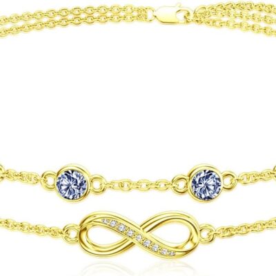 Dorunmo Christmas Gifts Anklet Bracelets For Women 925 Sterling Silver Birthstone/Infinity/Butterfly/Evil Eye/Turtle/Pineapple/Starfish/Heart Anklets Bracelets Jewelry Gifts for Women