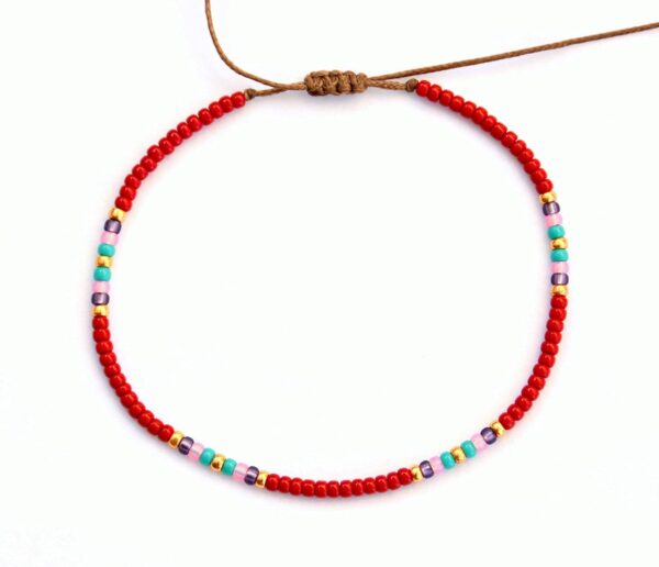 Beaded Anklet for Women, Boho Bohemian Native American Hippie Style, Unique Colorful Waterproof Beach Anklet, Handmade by Tribes - Image 6