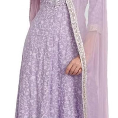 Women Rayon Anarkali Embroidered Printed Anarkali Salwar Kameez