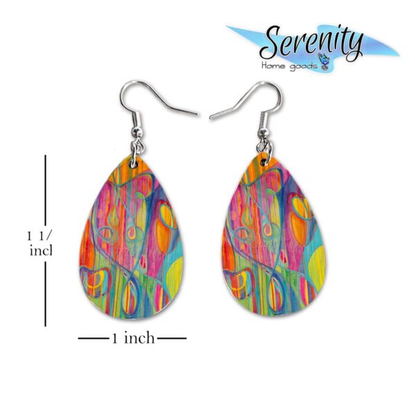 Maureen Claffy Artist Collection | Cut To The Light Teardrop Dangle Earrings Set | Colorful Abstract Earrings | Lightweight Boho Dangle Earrings for Women - Image 3