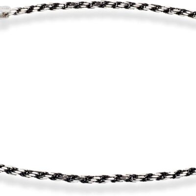 Miabella 925 Sterling Silver Solid 1.5mm Diamond-Cut Braided Rope Chain Anklet Ankle Bracelet for Women, Made in Italy