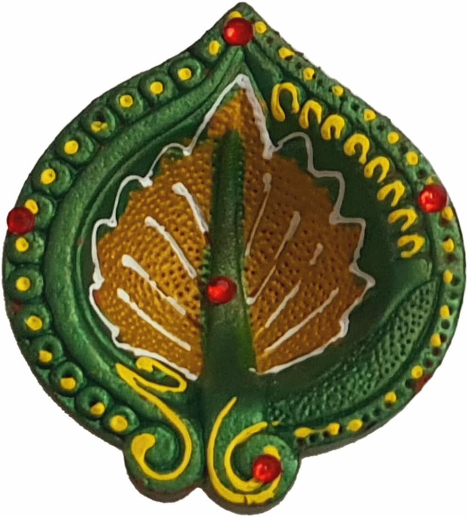 Diwali Diya - Clay Diya - 4 Pcs Clay Diyas Large Size for Pooja - Diwali Diya Hand Made & Hand Painted Diwali Diyas Gift Box Packed in Bubble Wrap( Cotton Wicks Included ) - Image 6