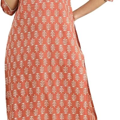 Women's Cotton Printed Floral Straight Kurta with Palazzo