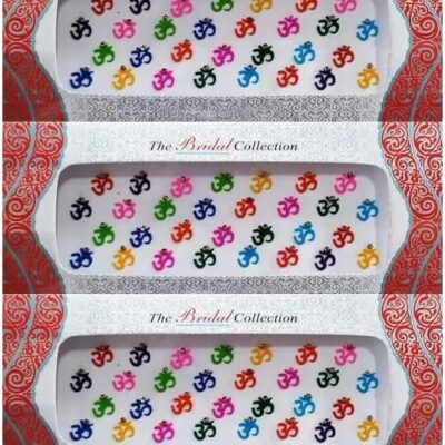 KULIA® Round Dots Crystal Bindi Tattoo Stickers Multicoloured Bindi for Women Forehead Tikka Mixed Bindi 6 Pieces Small Box Bindi Bollywood Party Mixed Sizes Crystal Stone Bindi