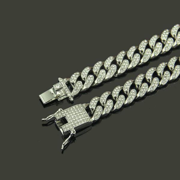 Cuban Link Anklets for Women Plus Size Large Ankle Bracelets Gold Silver Rhinestone Diamond Bling Anklets Women 9 10 inch - Image 5