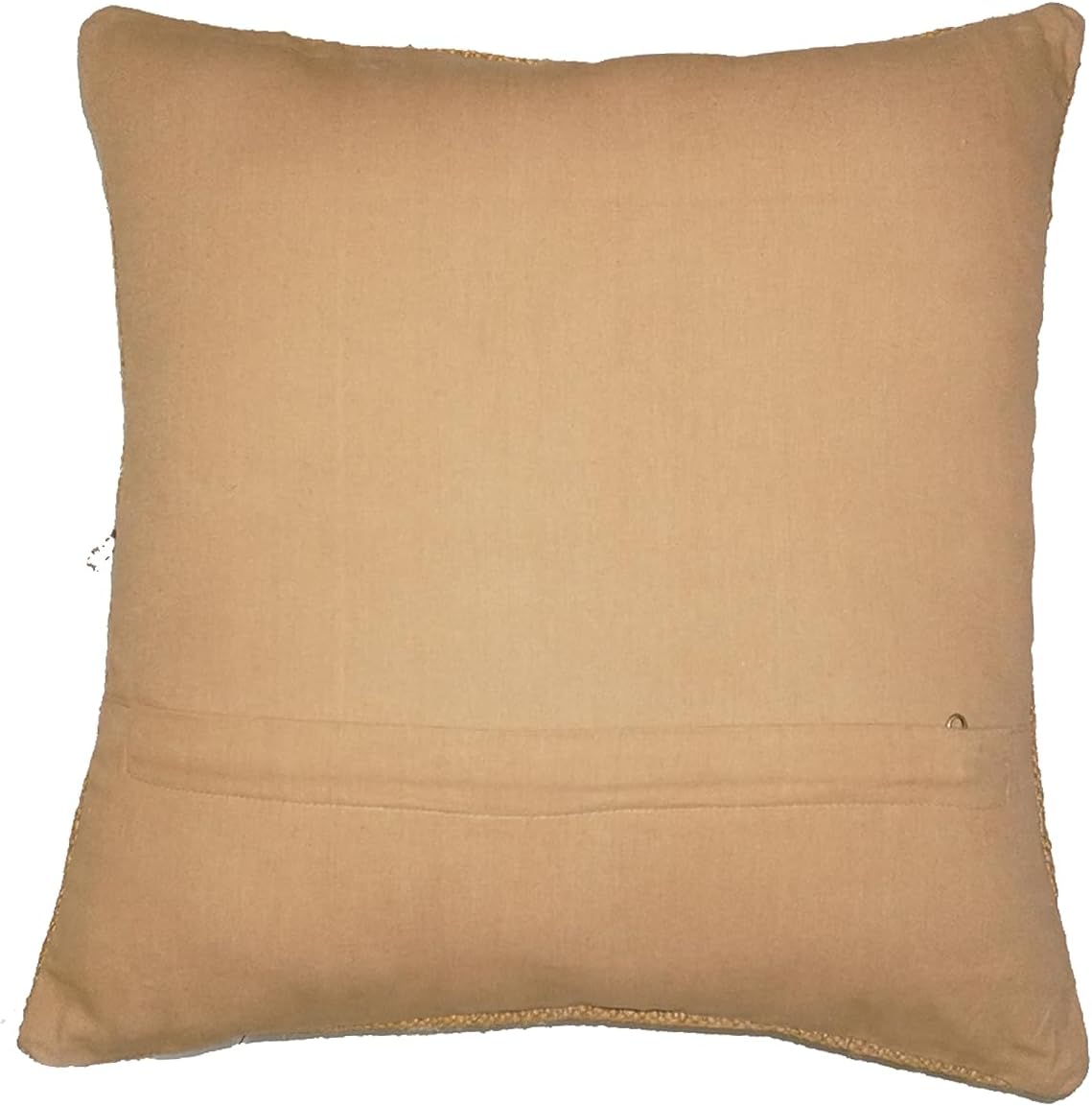 Handmade Wool Jute Cushion Cover - Indian Handloom Comfort, Unique Traditional Fits 18x18 Inchs Cushion. Multicolor - Image 5