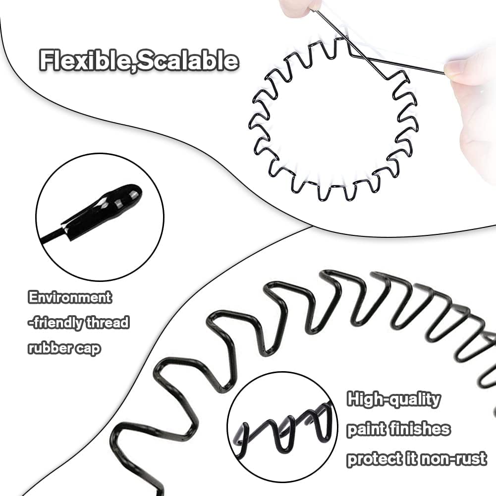 Metal Headbands for Men Fashion Headbands for Women, Unisex Wavy Headbands Outdoor Sports Headbands Simple Elastic Non-Slip Hair Accessories (6 Pack) - Image 2