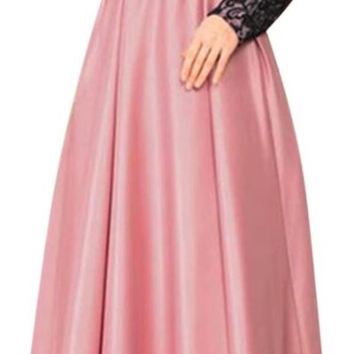 Women's Long Sleeve Maxi Dress Muslim Abaya Robe Middle East Modern Islamic Arabic Saudi Style Casual Long Gown