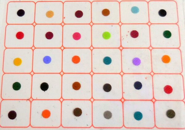 IS4A 360pc Multicolor Bindi Bollywood Forehead Stickers Adhesive Body 6 Card of Different Sized Velvet Bindi Round Dot Tattoo Premium Bindi for Women (Set of 360 PCS) - Image 5
