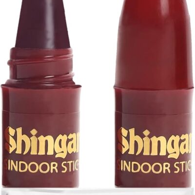 Yogic Mantra Shringar Sindoor Sticks Deep Red Color (2 Pack with TeaLegacy Free Sample) Premium Sindur Stick for Women. Sweat Resistant for Bindi Dots, Forehead Tikka Mang Sindoor