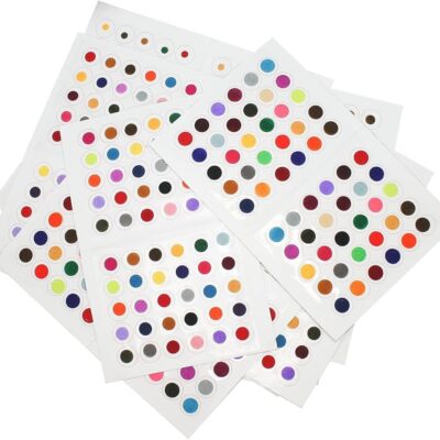 IS4A 360pc Multicolor Bindi Bollywood Forehead Stickers Adhesive Body 6 Card of Different Sized Velvet Bindi Round Dot Tattoo Premium Bindi for Women (Set of 360 PCS)