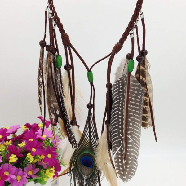 Feather Headband Hippie Indian Boho Hair Hoops Tassel Bohemian Headdress Headwear Headpiece Women Girls Kids Crown Hairband Hair Bands Party Decoration Cosplay Costume Handmade Hair Accessories Mixed - Image 7