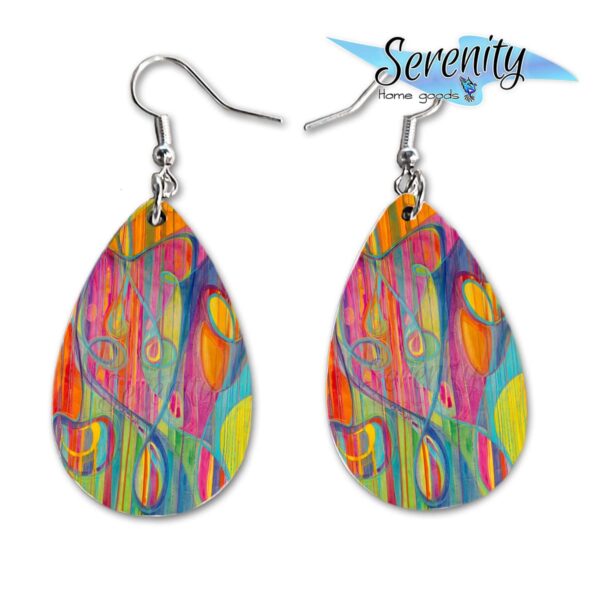 Maureen Claffy Artist Collection | Cut To The Light Teardrop Dangle Earrings Set | Colorful Abstract Earrings | Lightweight Boho Dangle Earrings for Women - Image 4
