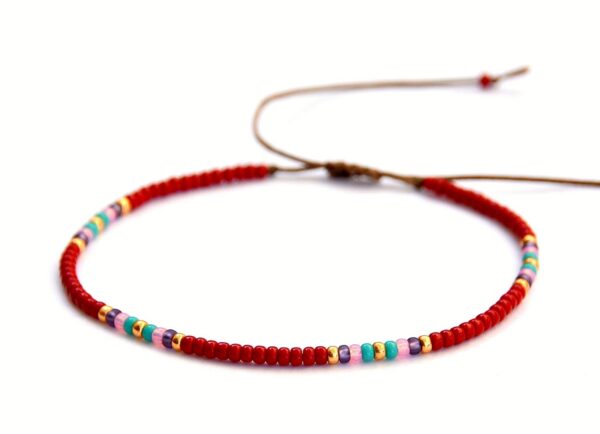 Beaded Anklet for Women, Boho Bohemian Native American Hippie Style, Unique Colorful Waterproof Beach Anklet, Handmade by Tribes - Image 7