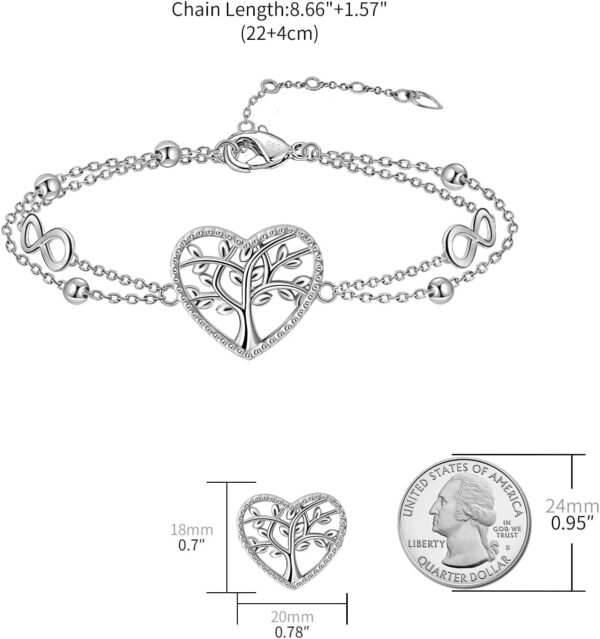Ankle Bracelets for Women - 14K Gold Anklets for Women Waterproof - Heart Shape Handmade Dainty Layered Rhinestone Anklet - Not Tarnish,Beaded Design,10 Inch for Summer,Beach - Awesome Present - Image 6
