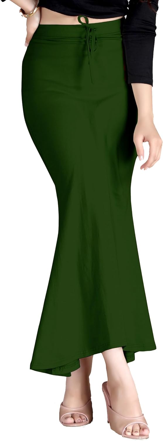 Chandrakala Cotton Saree Shapewear for Women Seamless Stretchable Mermaid Sari Shaper Petticoat Girls (S117-P)