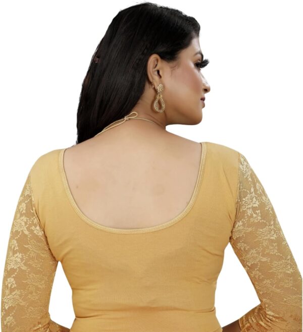 KNETLI Cotton Polyester Blouse for Women's -Stretchable,Round Neck - Image 4