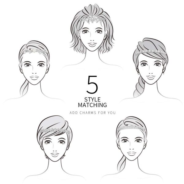 Teenitor 5Pcs Crystal Headband Set, Jewelry Rhinestone Women Girl Hair Style Accessories Wedding Party Tiara Headdress- Silver Tiara for Little Girls - Image 4