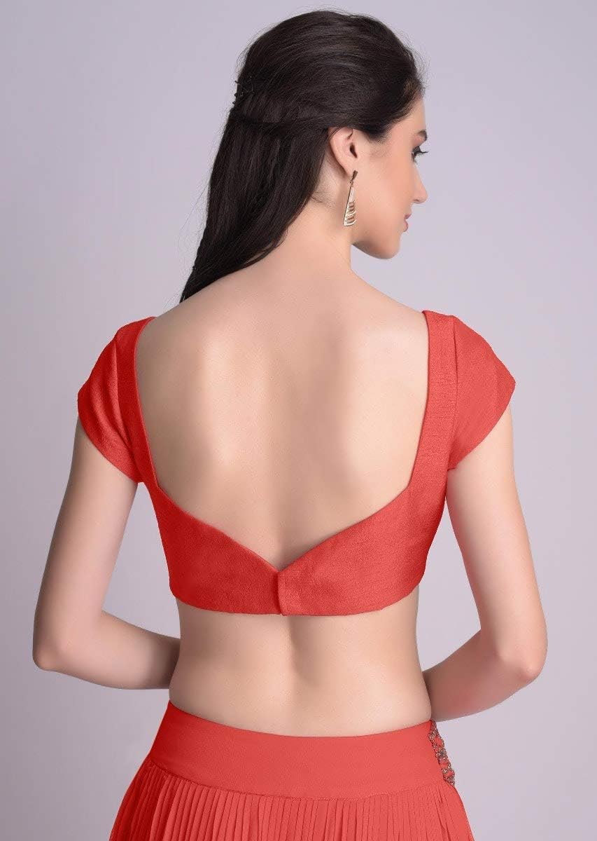 Indian Designer Party wear Saree blouse for Women Readymade Non Padded silk choli Crop Top Blouse - Image 2