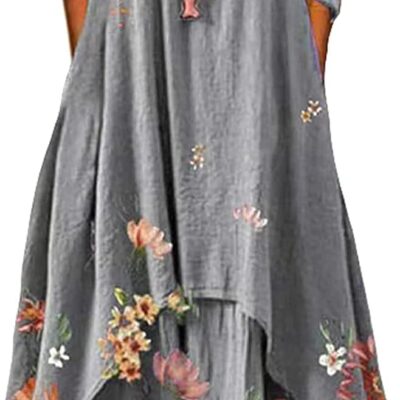 GADSUVI Women Plus Size Floral Loose Long Maxi Dress Oversized Bohemian Summer Caftan Beach Dress